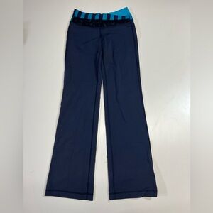 Lululemon Astro Color: Black Blue Navy Stripe Full Loin Pants Flare Leggings 4